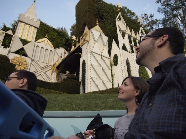 Friends Riding It's a Small World at Disneyland