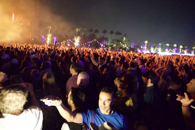 Vibrant Night Under Palms: Coachella 2024 Week 2