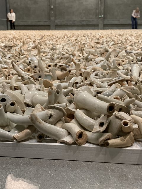 Bones of Two People Amongst Ivory, Pottery