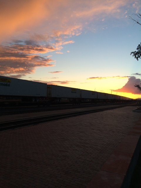 Sunset Train Tracks