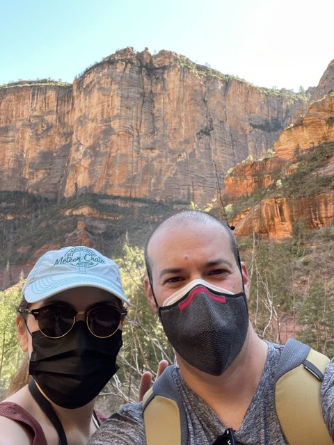 Masked Hikers Captured in Stunning Sedona Landscape