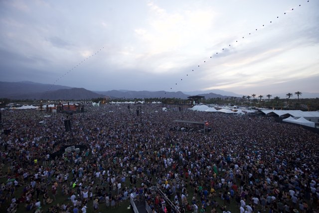 Coachella's Epic Crowd at Sunset