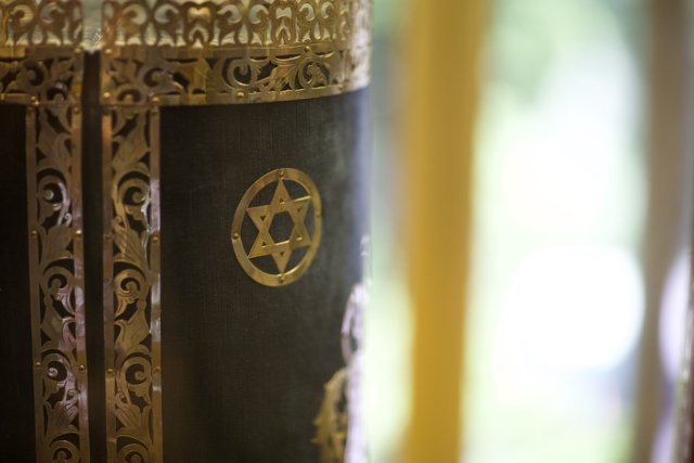 Gold and Black Vase with Star of David