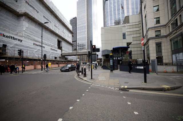 Modern Birmingham City Center Street Under Development