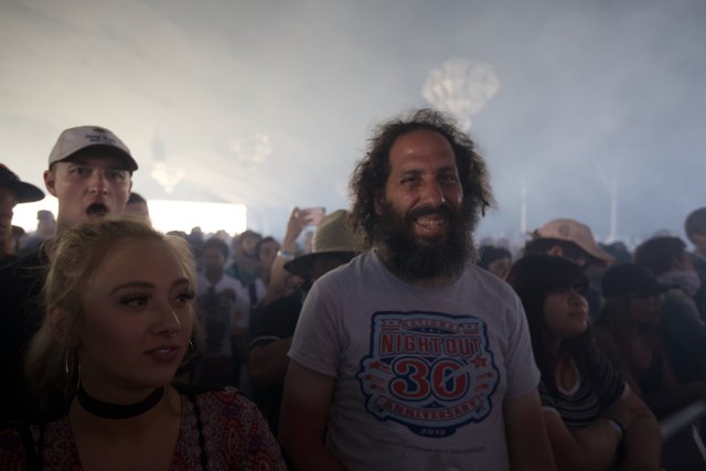 Man with Beard in Coachella Crowd