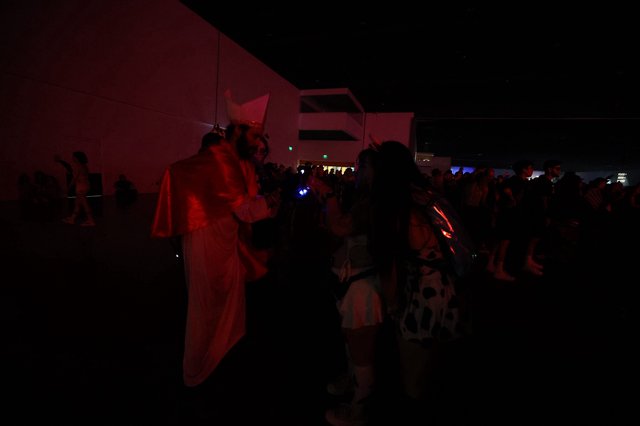 Costumed Revelers Dance at Wobbleland Festival Night