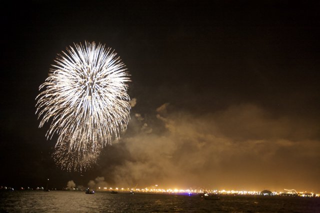 Spectacular Fourth of July Fireworks Display by the Water