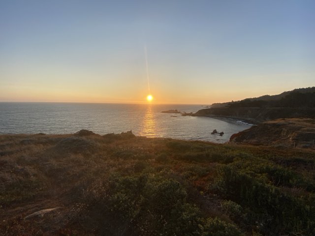 Panoramic Sunset Over the Pacific Ocean