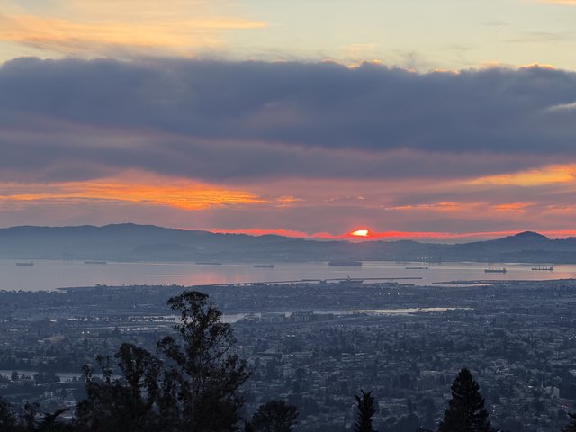 Sunset Over San Francisco Bay from Oakland Hills