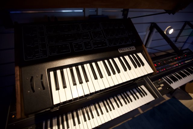 Electronic Keyboard and Synthesizer on Display