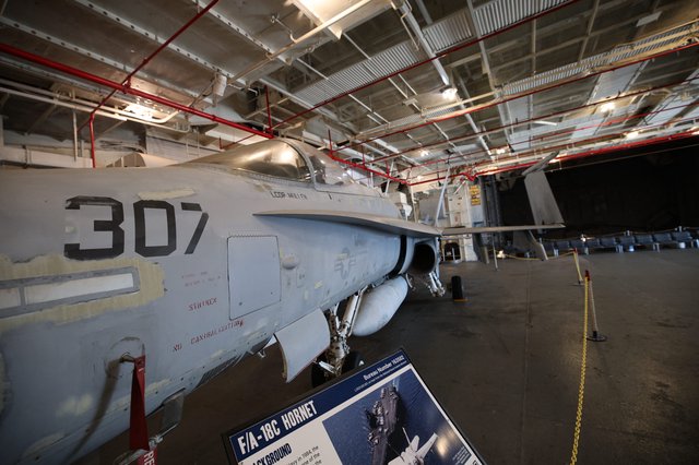 F/A-18C Hornet Fighter Jet on USS Hornet Display