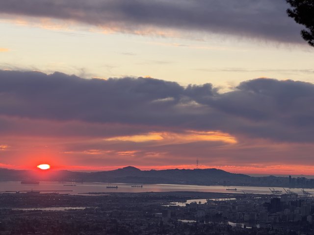 Sunset Over San Francisco Bay from Oakland Hills