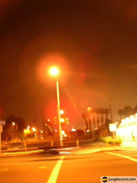 Blurry Street Light at Night