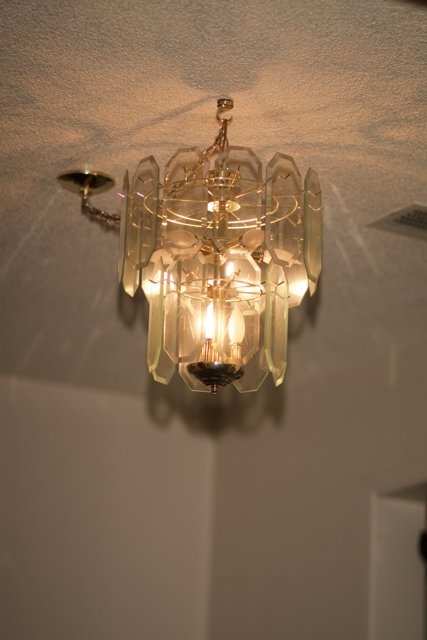 Glittering Chandelier with a Hanging Light Fixture