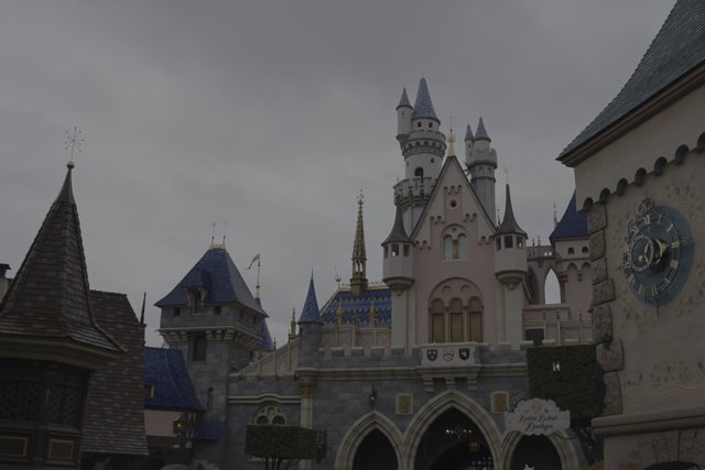 Majestic Disneyland Castle in the Rain