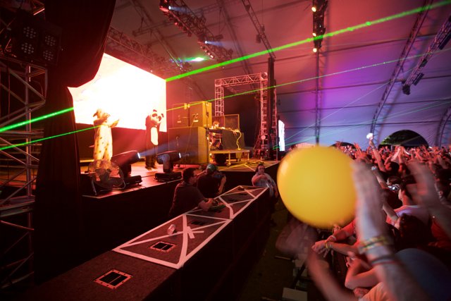 Balloon-Filled Concert Crowd