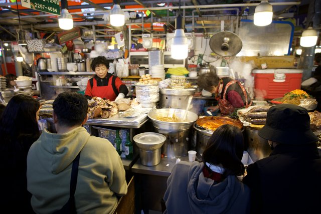 A Bustling Evening at the Korean Food Bazaar