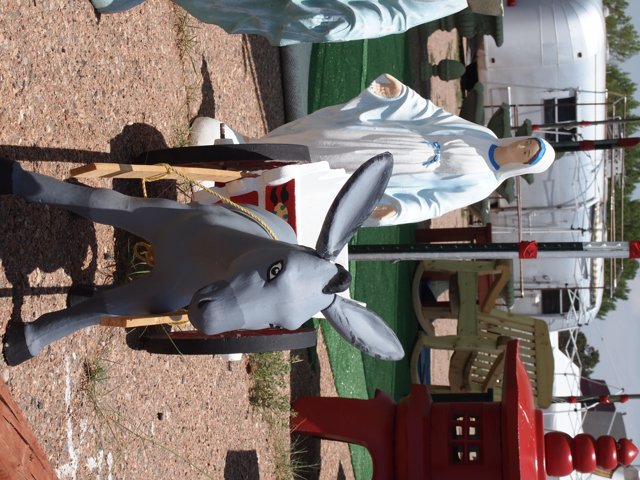 Donkey Cart Statue in Outdoor Play Area