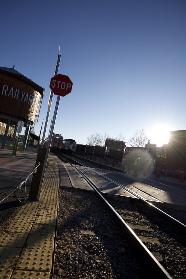 Sunset at Historic Railyard District Train Platform