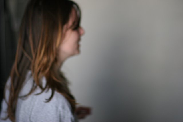 Blurred Profile of a Young Woman in Repose