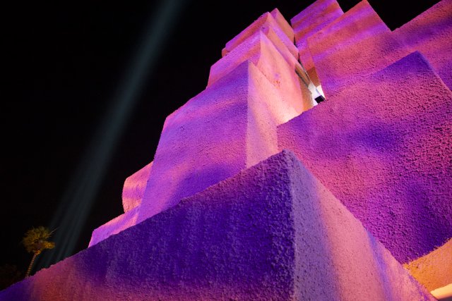 Purple Hues of Night: An Illuminated Fortress