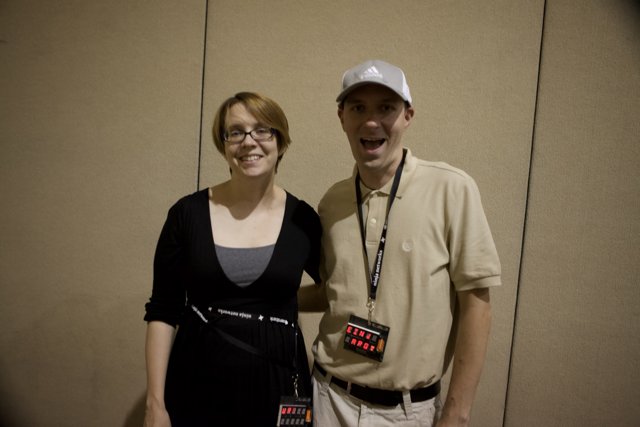 Smiling Couple in Defcon 17 Baseball Caps