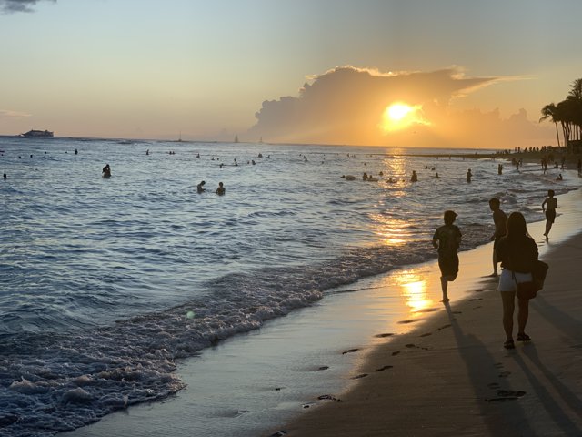 Sunset Gathering on Royal-Moana Beach