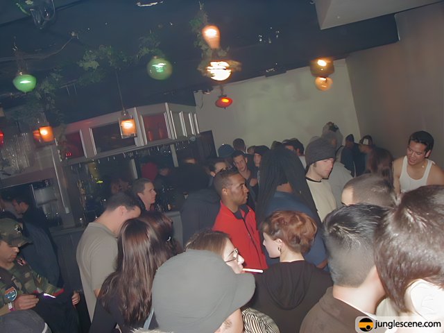 Nightclub Crowd at Disco Party