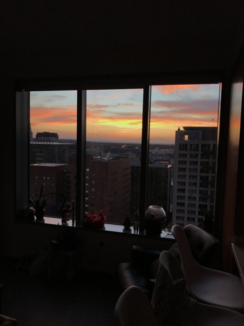 Beautiful Sunset View from Living Room