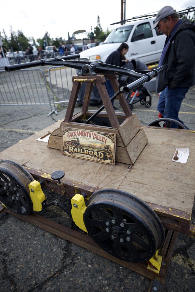 Vintage Railroad Handcar at Sacramento Valley Railroad Display