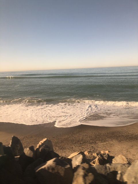 Train Window View of the Majestic Sea