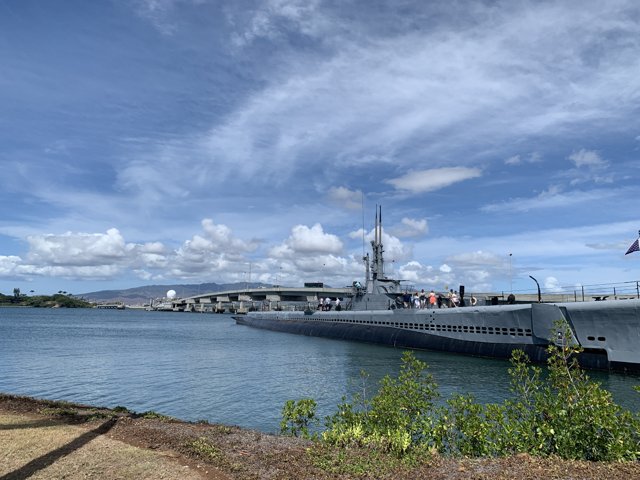 Submarine Docked at the Pearl Harbor Waterfront