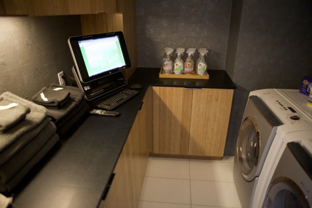 A Cozy Tech Corner in a Mini Kitchen