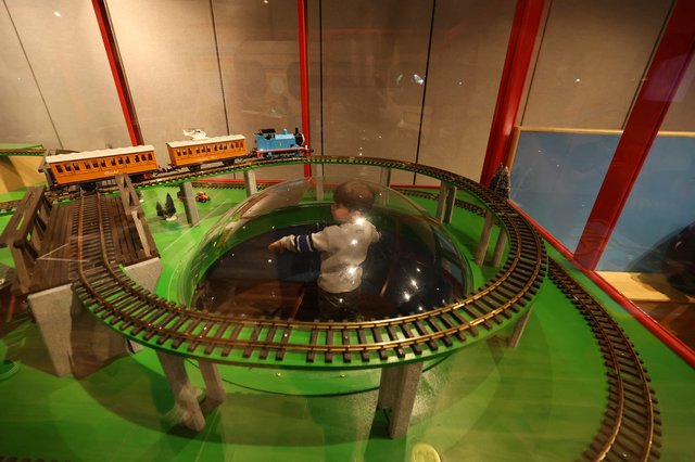 Interactive Model Train Display with Thomas Engine and Coaches