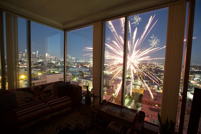 Fireworks Spectacular from Penthouse Window