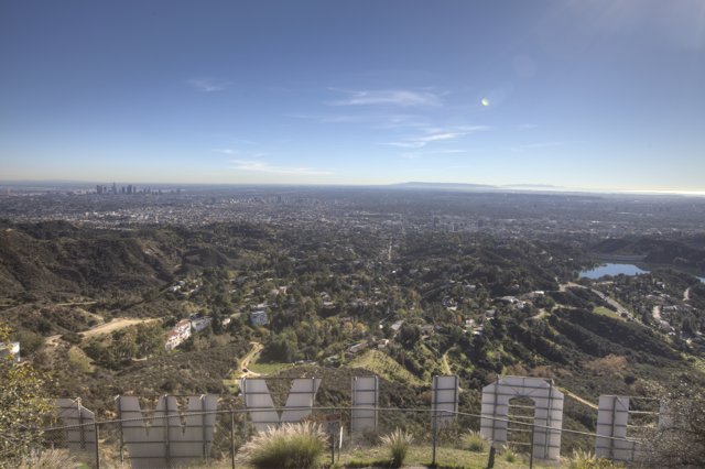 Hollywood Sign Viewed from Hilltop