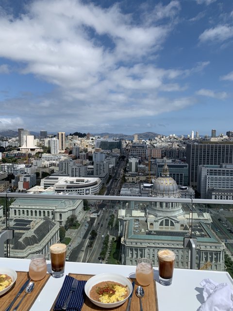 Stunning City View from Rooftop Restaurant in San Francisco