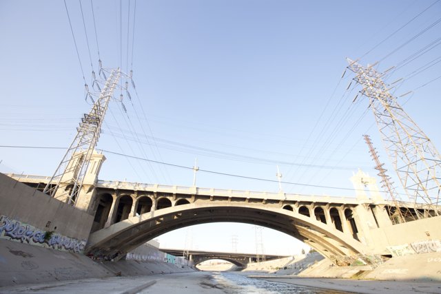 Graffiti-adorned Arch Bridge over LA River
