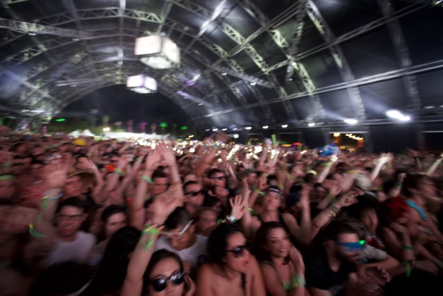 Coachella Crowd Gathers for Nightlife Fun