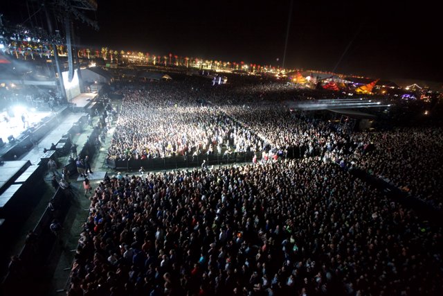 A Sea of People under the Night Sky at Coachella
