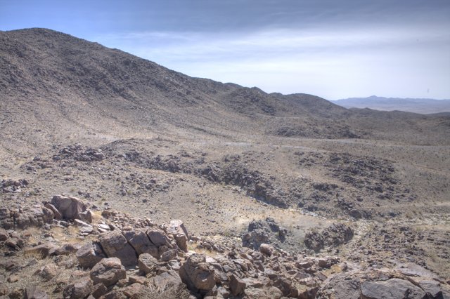 View of the Vast and Rugged Desert Terrain