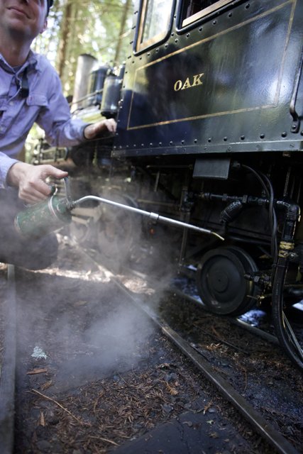 Steam Power at Work: Oiling the Mighty Locomotive