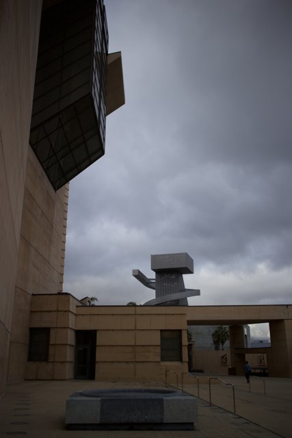 Iconic Sculpture atop Modern Office Building