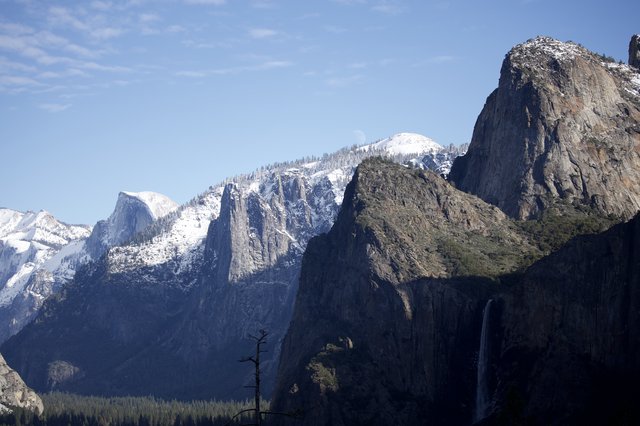 Winter Morning in Yosemite Valley with Snow-Capped Peaks