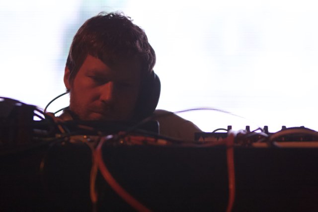 DJ Aphex Twin Entertaining with Headphones on