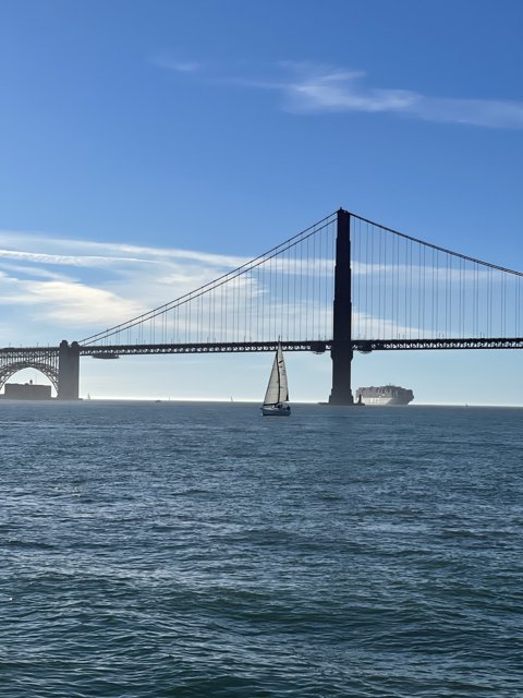Sailing the Bay: A View of the Golden Gate Bridge