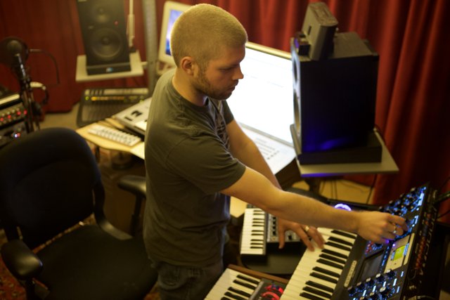 Morgan Page Recording Music with Electronic Keyboard