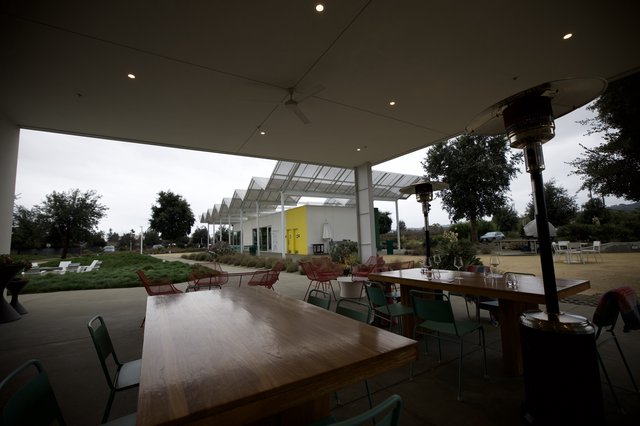 Modern Outdoor Dining Pavilion at Dusk