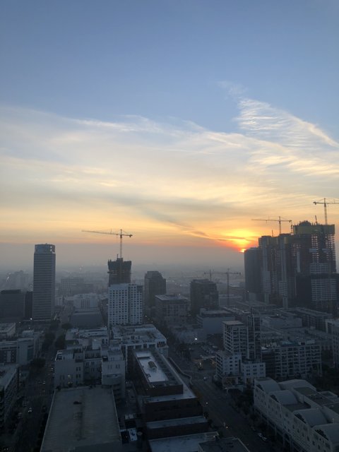 Urban Sunrise from High Rise Building