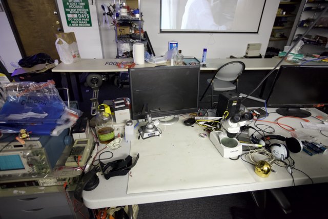 A Busy Desk of Electronics